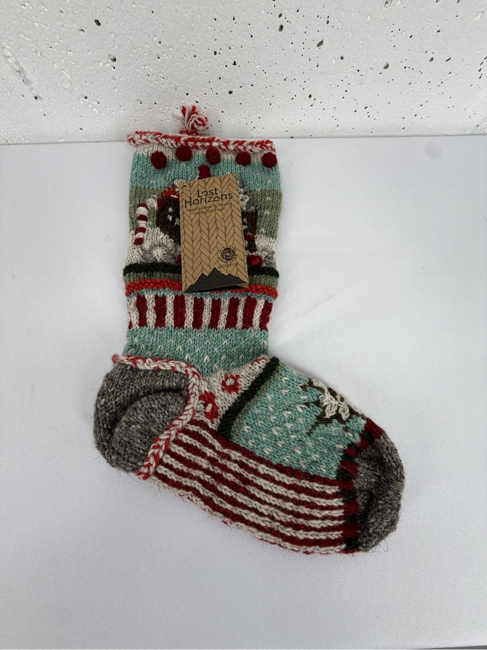 Lost Horizons Knit Wool Christmas Stocking New